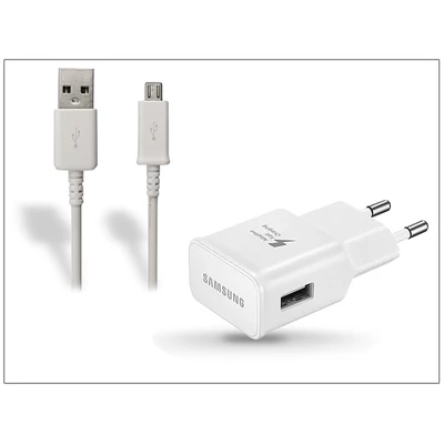 Samsung gyári USB hálózati töltő adapter + micro USB adatkábel - 5V/2A - EP-TA20EWE + ECB-DU4AWE/EWE white (ECO csomagolás)