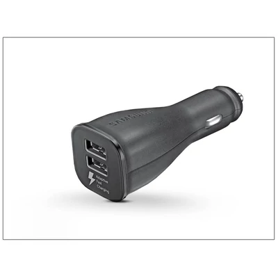 Samsung gyári USBx2 szivargyújtós töltő adapter - 5V/2A - EP-LN920 black - Adaptive Fast Charging (ECO csomagolás)