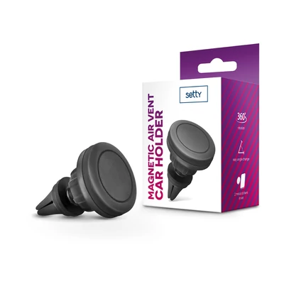 Setty univerzális szellőzőrácsba illeszthető mágneses PDA/GSM autós tartó - Setty 28304 Magnetic Car Holder - fekete