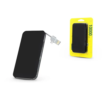 Univerzális hordozható, asztali akkumulátor töltő -  Silk USB 2.1A Power Bank - 10.000 mAh - black