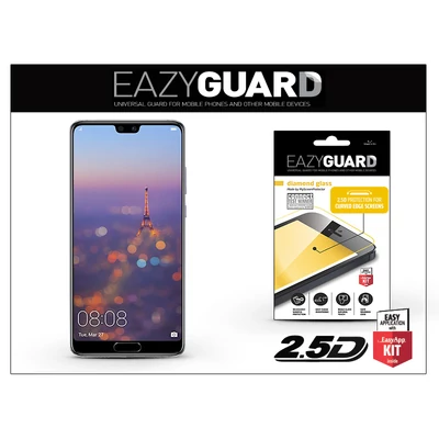 Huawei P20 gyémántüveg képernyővédő fólia - Diamond Glass 2.5D Fullcover - fekete