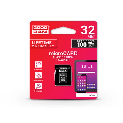 32 GB microSDHC™ UHS-I U1 Class 10 memóriakártya 100/10 + SD adapter