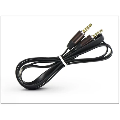 3,5 - 3,5 mm jack audio kábel 1 m-es lapos vezetékkel - fekete