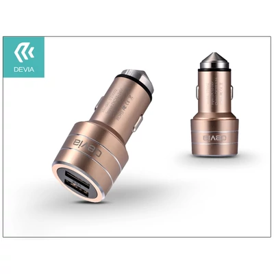 Devia Dual USB szivargyújtós töltő adapter - 5V/3,5A - gold