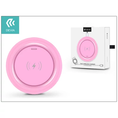 Devia Qi univerzális vezeték nélküli töltő állomás - 5V/1A - Devia Allen Wireless Charger - pink - Qi szabványos