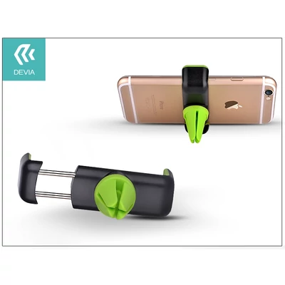 Univerzális szellőzőrácsba illeszthető autós tartó 3,5-6" méretű készülékekhez - Devia - black/green