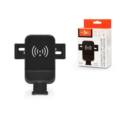 Univerzális Qi vezeték nélküli, szellőzőrácsba illeszthető autós tartó/gyorstöltő - 10 W - Extreme SIR2 Automatic - Qi szabványos - fekete