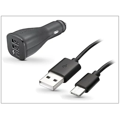 Samsung gyári USB szivargyújtós töltő + USB Type-C adatkábel - 5V/2A -  EP-LN920 + EP-DG950CBE Adaptive Fast Charging (ECO csomagolás)