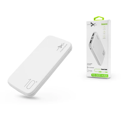 Univerzális hordozható, asztali akkumulátor töltő - Extreme POW0052 Power Bank - 2xUSB+microUSB+Type-C+Lightning - 10.000 mAh - white