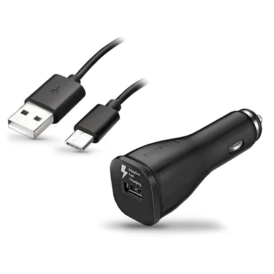 Samsung gyári USB szivargyújtós töltő + USB Type-C adatkábel - 5V/2A - EP-LN915U + EP-DG970BBE Adaptive Fast Charging (ECO csomagolás)