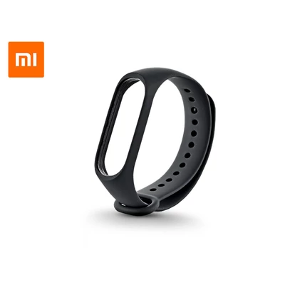Xiaomi Mi Band 3/Mi Band 4 aktivitásmérőhöz eredeti gyári szilikon csuklópánt - XMWD02HM - fekete