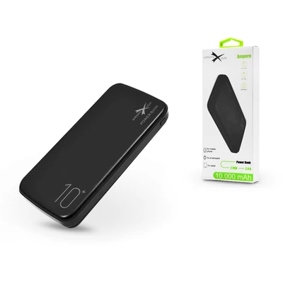 Univerzális hordozható, asztali akkumulátor töltő - Extreme POW0054 Power Bank - 2xUSB+microUSB+Type-C+Lightning - 10.000 mAh - black