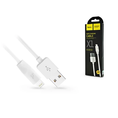 Apple iPhone Lightning USB töltő- és adatkábel 1 m-es vezetékkel - HOCO X1 Lightning Cable - 2.1A - fehér