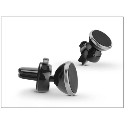 Univerzális szellőzőrácsba illeszthető mágneses PDA/GSM autós tartó - állítható fejjel - ezüst