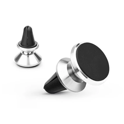 Univerzális szellőzőrácsba illeszthető mágneses PDA/GSM autós tartó - ezüst