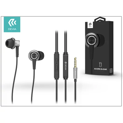 Devia univerzális sztereó felvevős fülhallgató - 3,5 mm jack - Devia Acorn T1 In-Ear Headphones - black