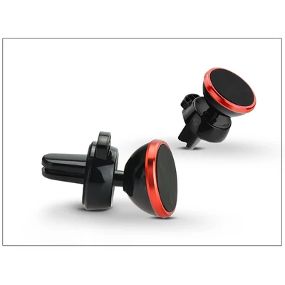 Univerzális szellőzőrácsba illeszthető mágneses PDA/GSM autós tartó - állítható fejjel - piros