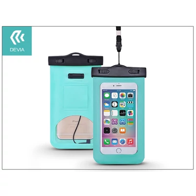 Univerzális vízálló védőtok max. 5,5" méretű készülékekhez - Devia Neon Waterproof Bag - green