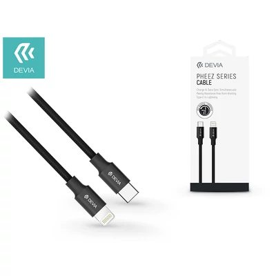 USB Type-C - Lightning adat- és töltőkábel 1 m-es vezetékkel - Devia Pheez Series USB Type-C to Lightning Cable - black