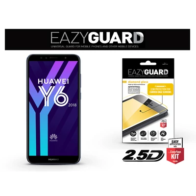 Huawei Y6 (2018)/Y6 Prime (2018)/Honor 7A gyémántüveg képernyővédő fólia - Diamond Glass 2.5D Fullcover - fekete