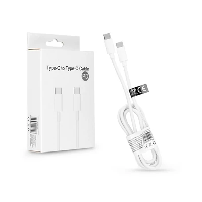 USB Type-C - Type-C adat- és töltőkábel 1 m-es vezetékkel - C293 Box PD 60W Cable for Type-C - 3A - fehér 