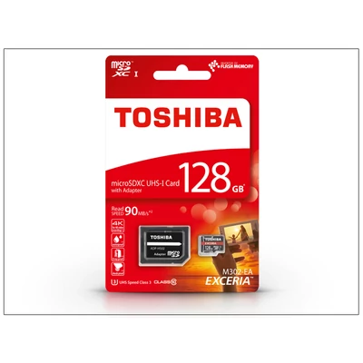 128 GB microSDXC™ UHS-I U3 Class 10 memóriakártya 90/30 + SD adapter - Exceria M302/EA