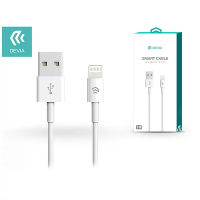 Apple iPhone Lightning USB töltő- és adatkábel 1 m-es vezetékkel - Devia Smart Cable Lightning - white