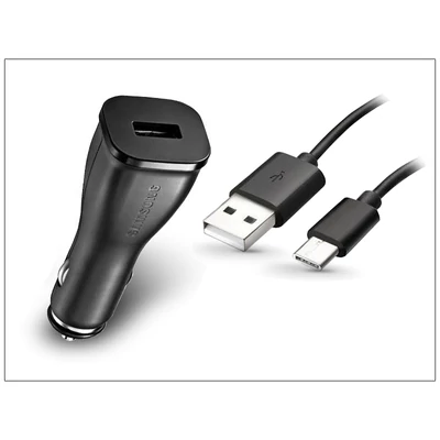 Samsung gyári USB szivargyújtós töltő adapter + USB Type-C adatkábel - 5V/2A - ECA-P10XBK + EP-DG950CBE Type-C black (ECO csomagolás)