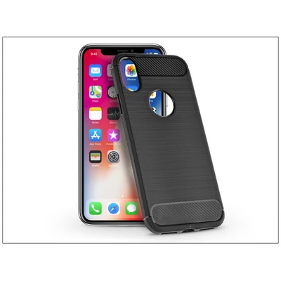 Apple iPhone X szilikon hátlap - Carbon - fekete