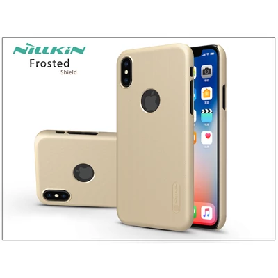 Apple iPhone X hátlap képernyővédő fóliával - Nillkin Frosted Shield Logo - gold
