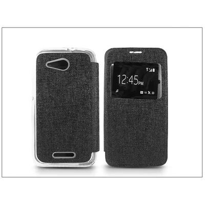 Sony Xperia E4G (E2003) S-View Flexi oldalra nyíló flipes tok - fekete