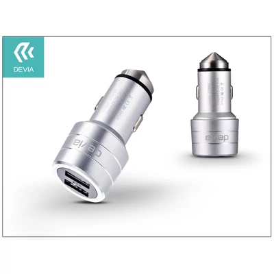Devia Dual USB szivargyújtós töltő adapter - 5V/3,5A - silver