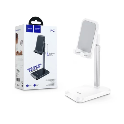 HOCO univerzális asztali telefon/tablet tartó 4,7-10" méretű készülékhez - HOCO PH27 Stable Telescopic Desktop Stand - fehér