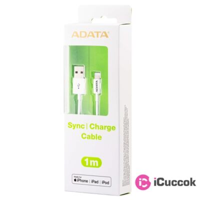 ADATA 1m Lightning > USB-A fehér adatkábel