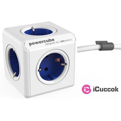 Allocacoc PowerCube Extended 1,5m kék/fehér 5-ös elosztó