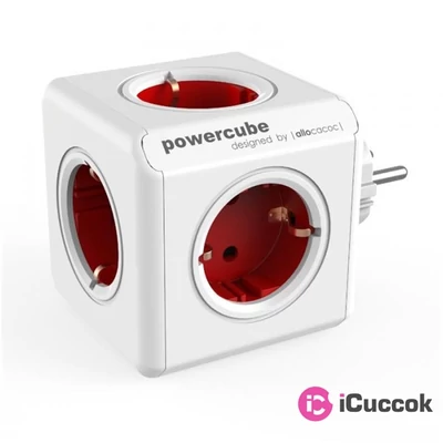 Allocacoc PowerCube Original 5-ös piros hálózati elosztó