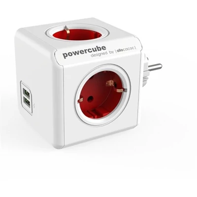 Allocacoc PowerCube Original USB 4-es piros USB-s hálózati elosztó