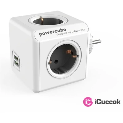 Allocacoc PowerCube Original USB 4-es szürke USB-s hálózati elosztó