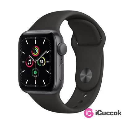 Apple Watch SE GPS-es 40mm asztroszürke alumíniumtok fekete sportszíjas okosóra
