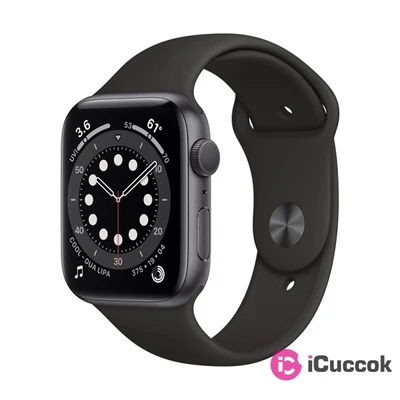 Apple Watch Series 6 GPS-es 40mm asztroszürke alumíniumtok fekete sportszíjas okosóra