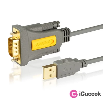 Axagon ADS-1PS USB 2.0 - soros RS-232 DB9 aktív adapter