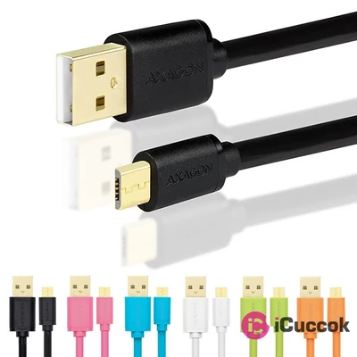 Axagon BUMM-AM10QB USB 2.0 A - micro USB 2.0 B 1 m fekete kábel