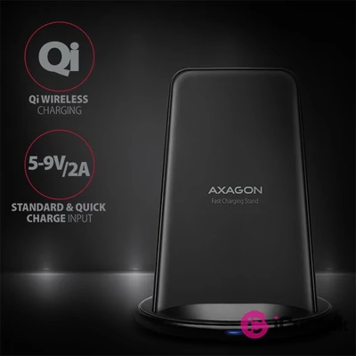 Axagon WDC-S10D vezeték nélküli kettős tekercsű fekete QI töltő
