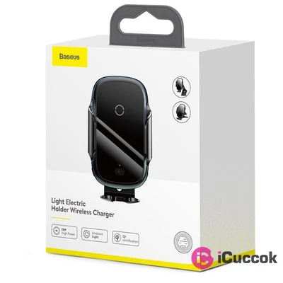 Baseus Car Mount 4,7-6,5" vezeték nélküli műszerfalra és szellőzőrácsba rözíthető fekete autós Qi töltő és telefontartó