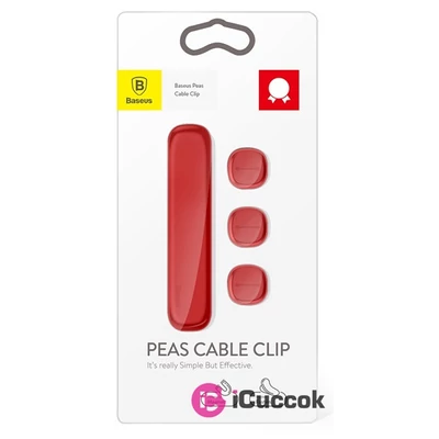 Baseus Clip Peas piros kábelrendező