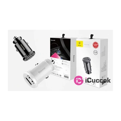 Baseus Grain 3,1A dual USB fekete autós töltő