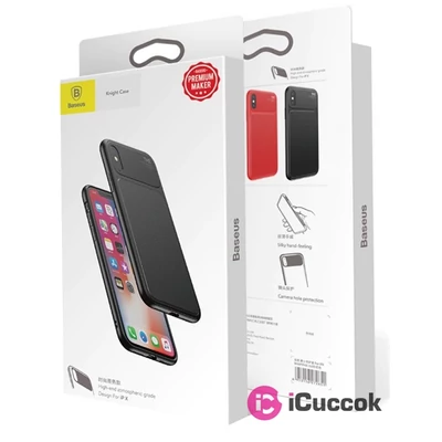 Baseus Knight iPhone X fekete TPU tok
