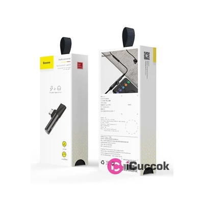 Baseus L41 USB Type-C - Type-C + 3.5mm fekete elosztó