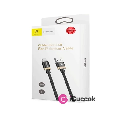 Baseus Golden Belt Series 2A 1,5m Lightning > USB fekete-arany kábel