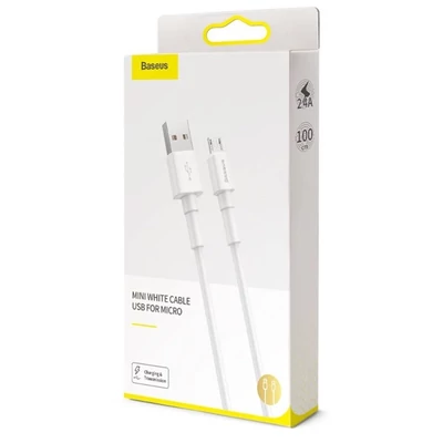 Baseus Mini 2.4A 1m fehér micro USB kábel